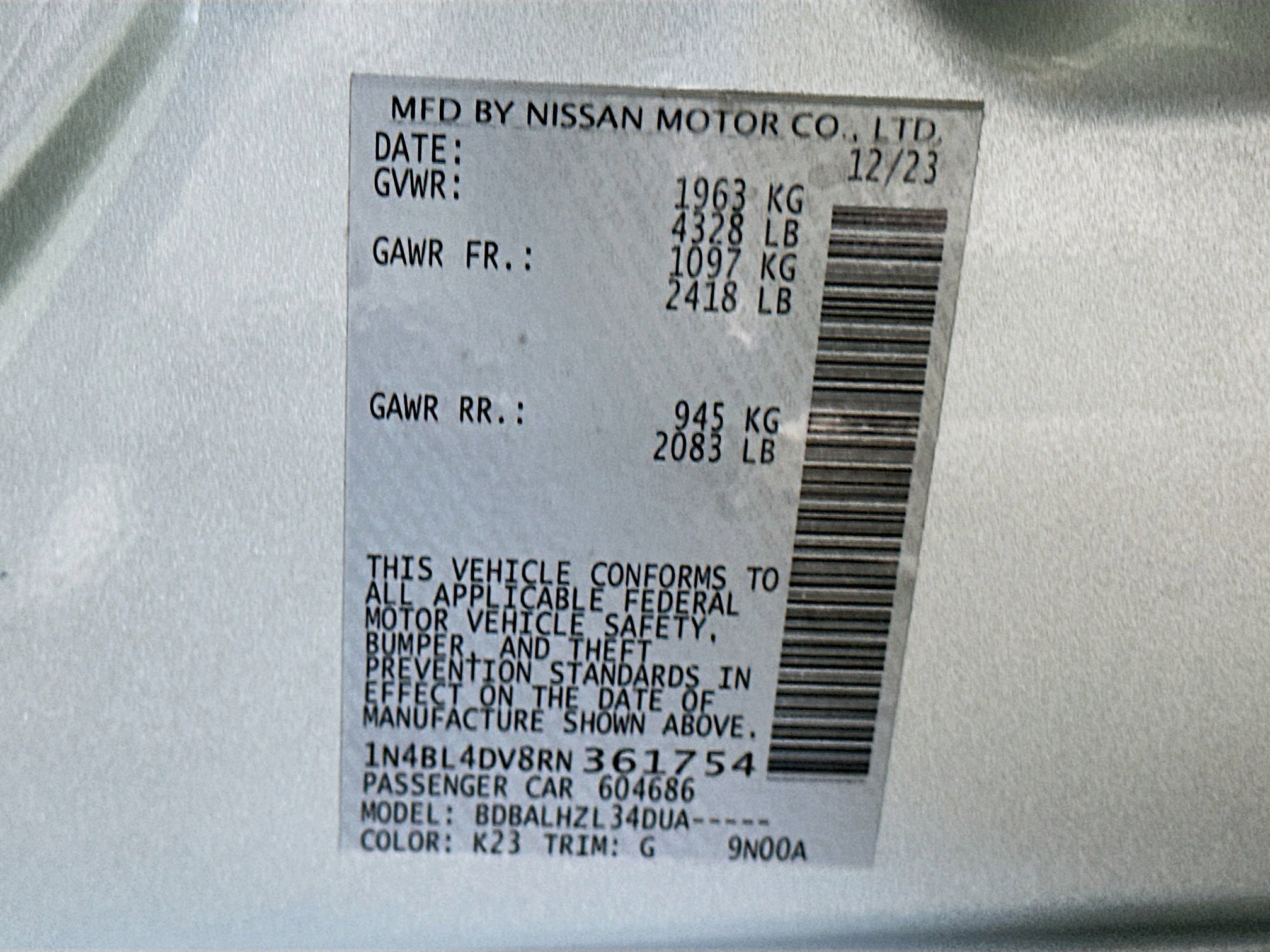 Used 2024 Nissan Altima 2.5 SV image 12