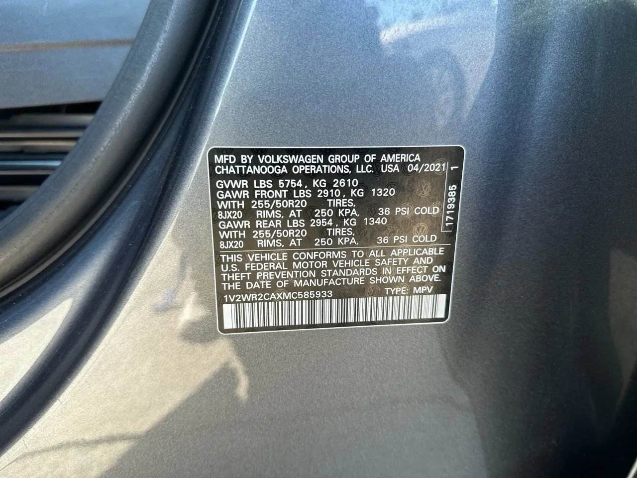 Used 2021 Volkswagen Atlas SE FWD image 17