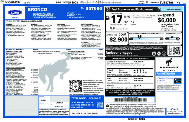 New 2026 Ford Bronco Badlands w/ Wildtrak Package