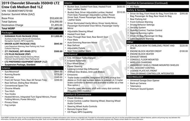 Used 2019 Chevrolet Silverado 3500 LTZ w/ Duramax Plus Package AWD/4WD image 25