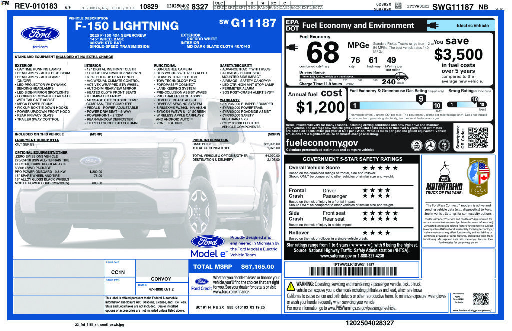 Used 2025 Ford F150 Lightning XLT AWD/4WD image 10