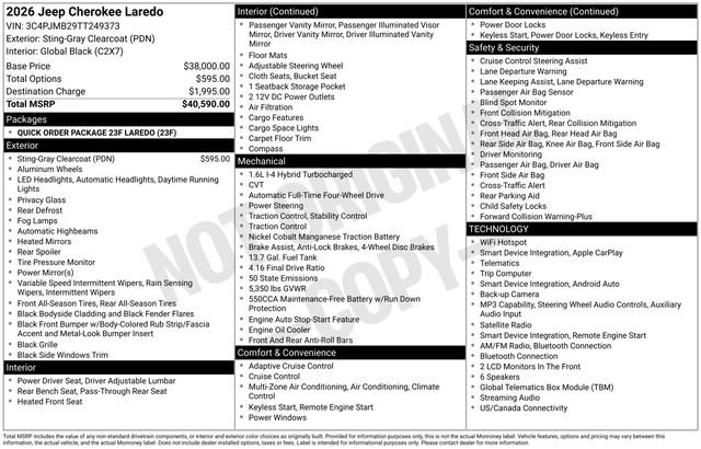 New 2026 Jeep Cherokee Laredo AWD/4WD image 30