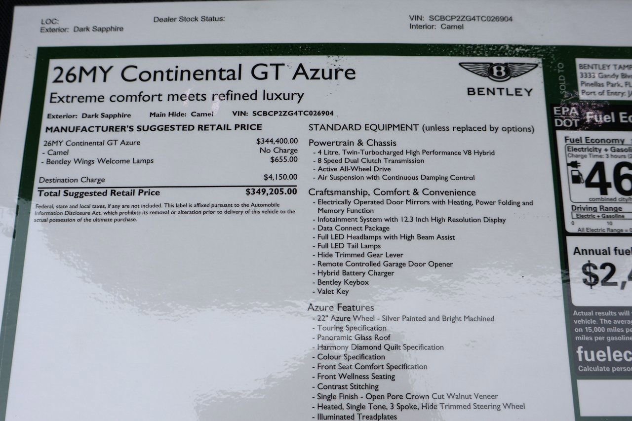 New 2026 Bentley Continental GT AWD/4WD image 12