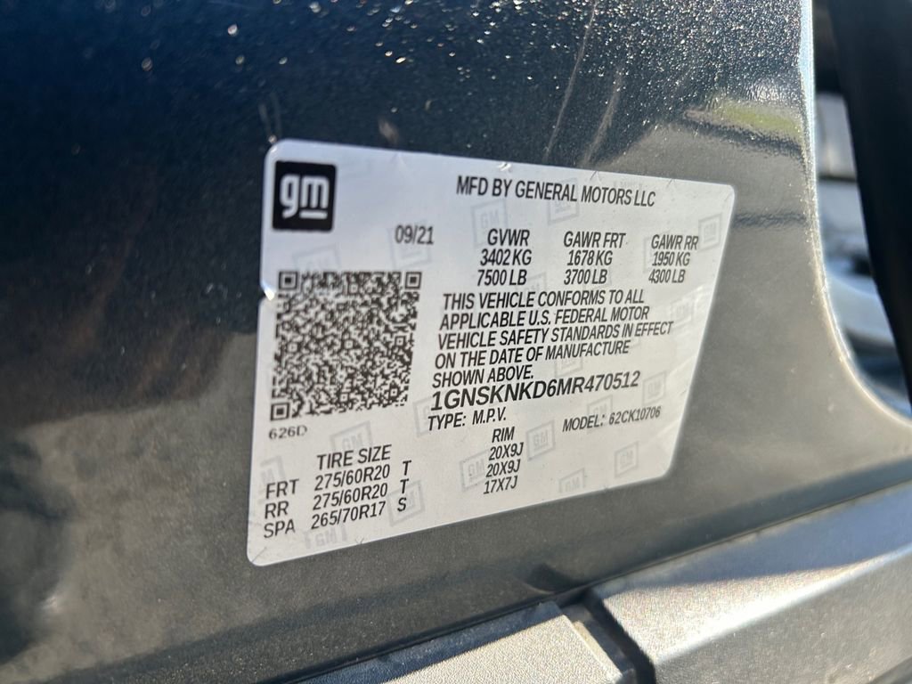 Used 2021 Chevrolet Tahoe LT w/ Rear Media and Nav Package image 35