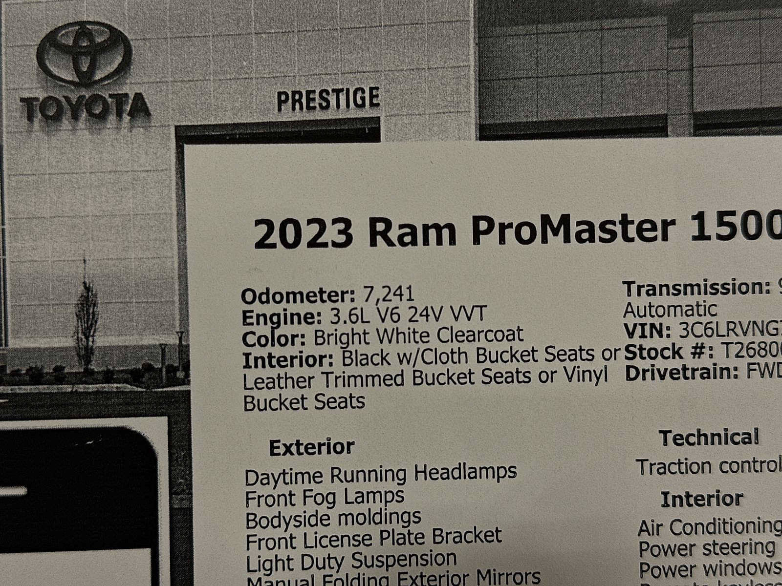 Used 2023 RAM ProMaster 1500 FWD image 18
