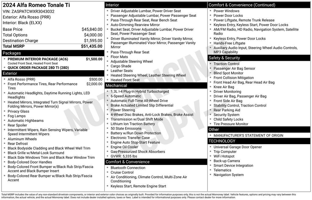 Used 2024 Alfa Romeo Tonale Ti w/ Premium Interior Package image 21