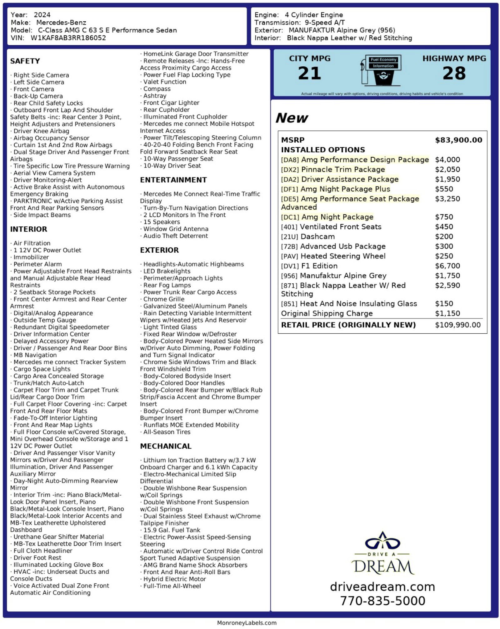 Used 2024 Mercedes-Benz C 63 AMG S image 75