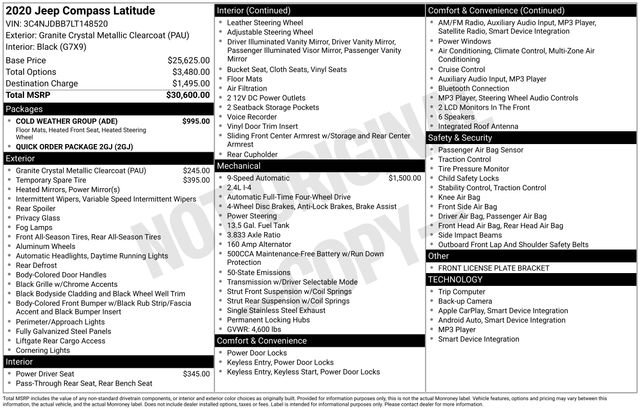 Used 2020 Jeep Compass Latitude w/ Cold Weather Group image 34