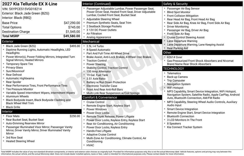 New 2027 Kia Telluride EX X-Line image 3