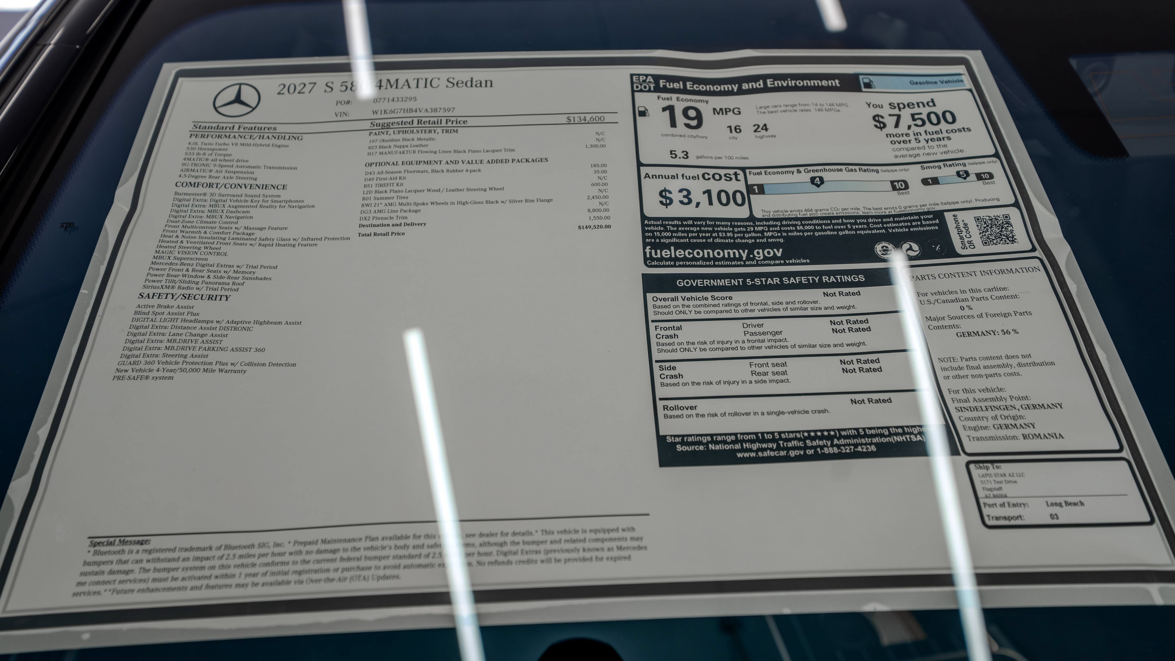 New 2027 Mercedes-Benz S 580 4MATIC Sedan image 37