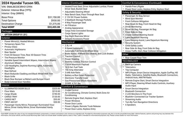 Used 2024 Hyundai Tucson SEL AWD/4WD image 9