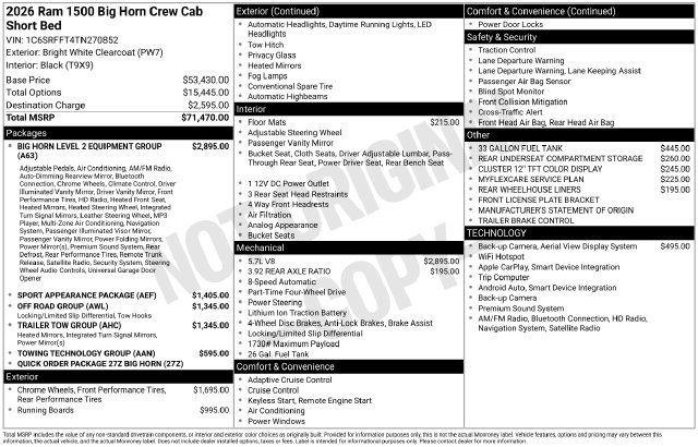 New 2026 RAM 1500 Big Horn AWD/4WD image 34