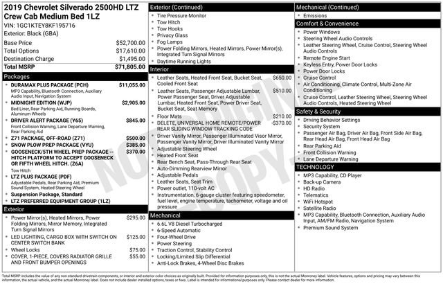 Used 2019 Chevrolet Silverado 2500 LTZ w/ Duramax Plus Package AWD/4WD image 6