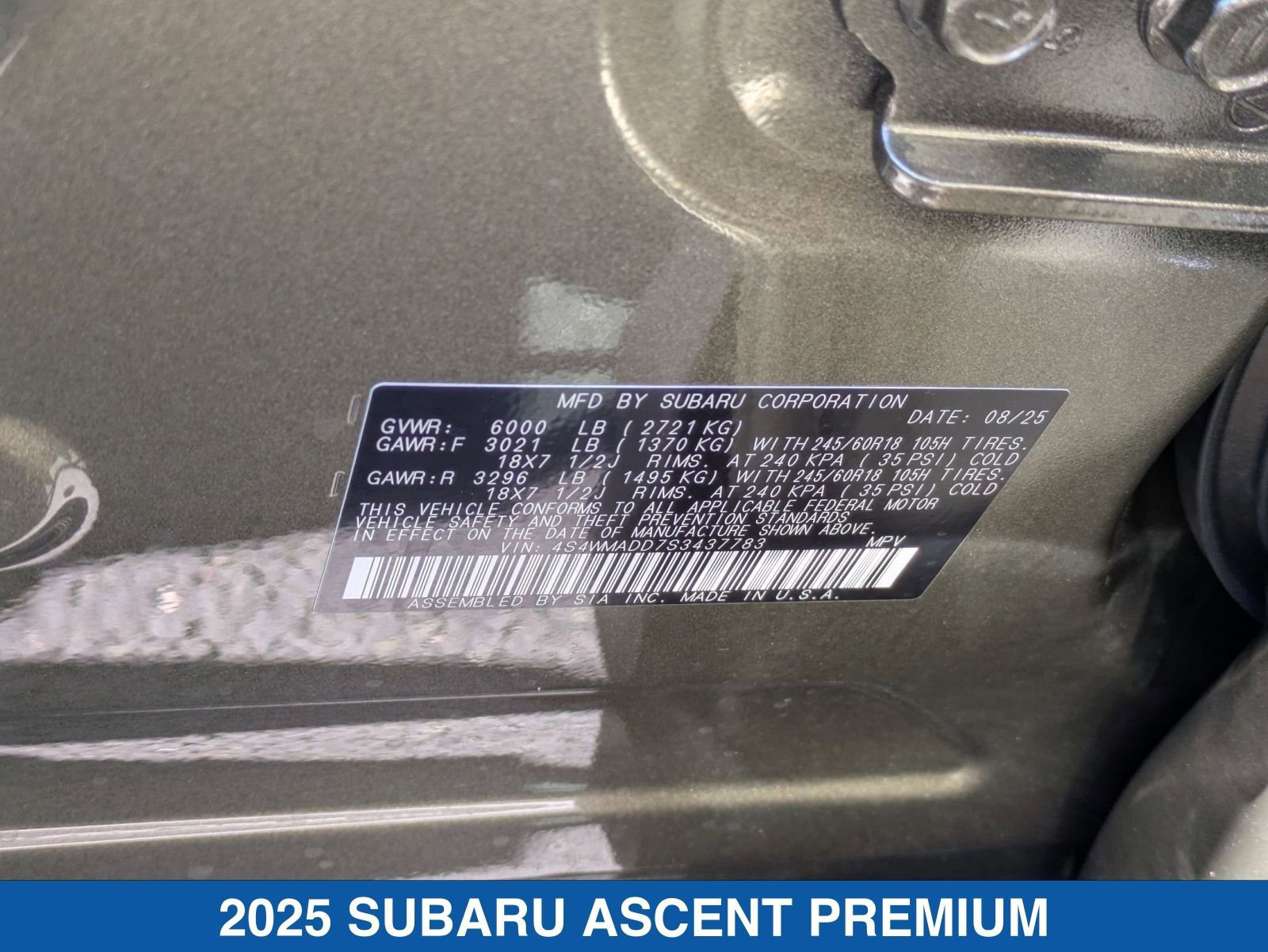 Certified 2025 Subaru Ascent Premium image 30