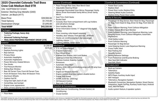 Certified 2025 Chevrolet Colorado Trail Boss AWD/4WD image 7