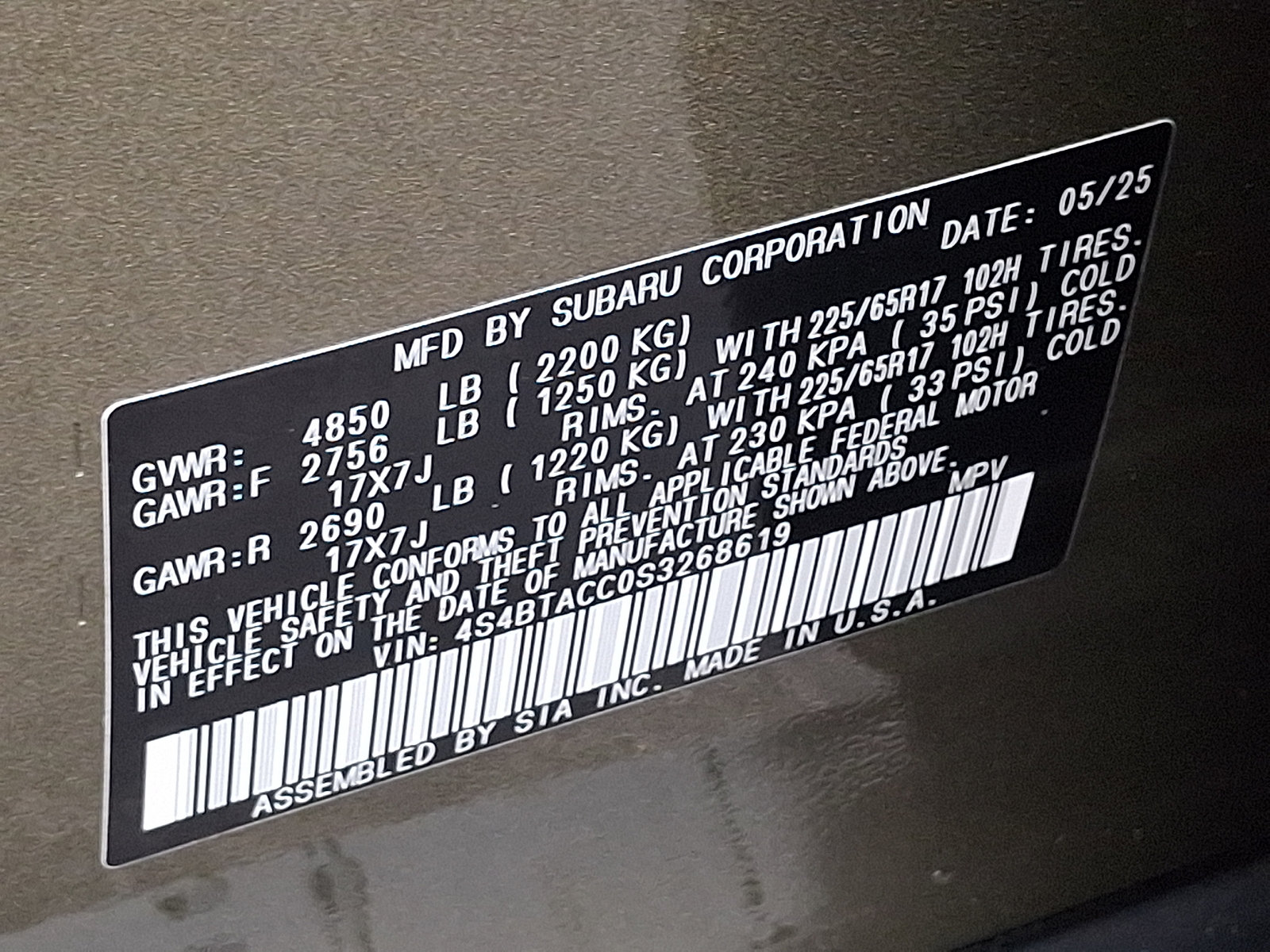 Certified 2025 Subaru Outback Premium AWD/4WD image 27