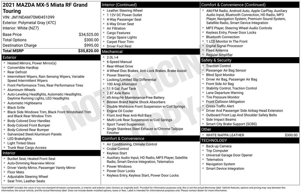 Used 2021 MAZDA MX-5 Miata RF Grand Touring image 24