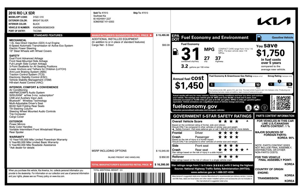 Used 2016 Kia Rio LX image 30