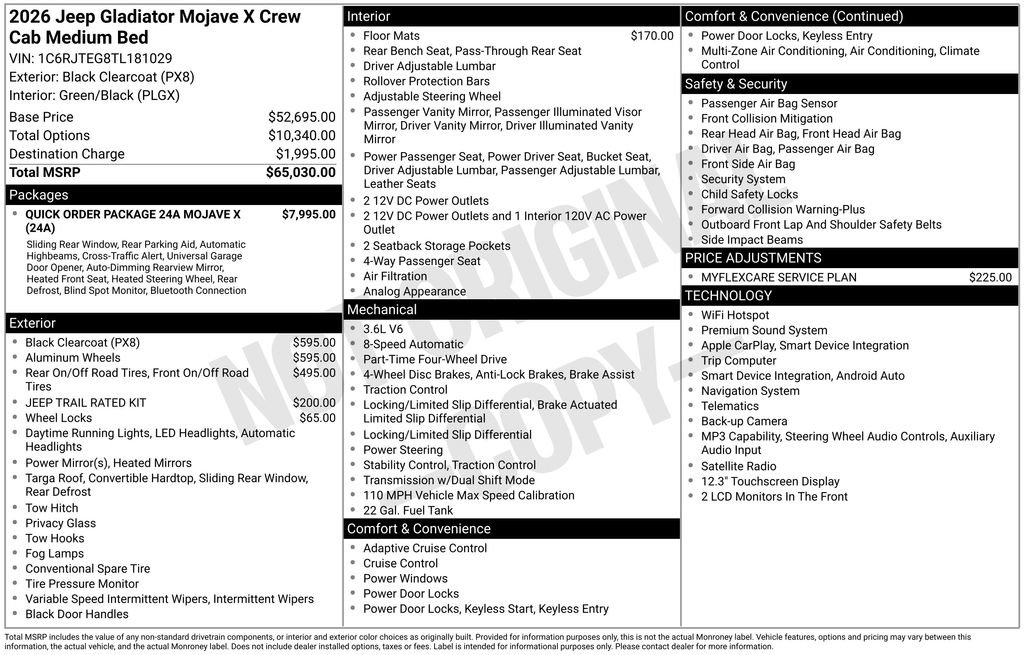 New 2026 Jeep Gladiator Mojave AWD/4WD image 40