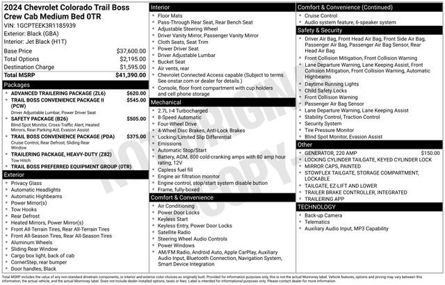 Used 2024 Chevrolet Colorado Trail Boss w/ Advanced Trailering Package image 27