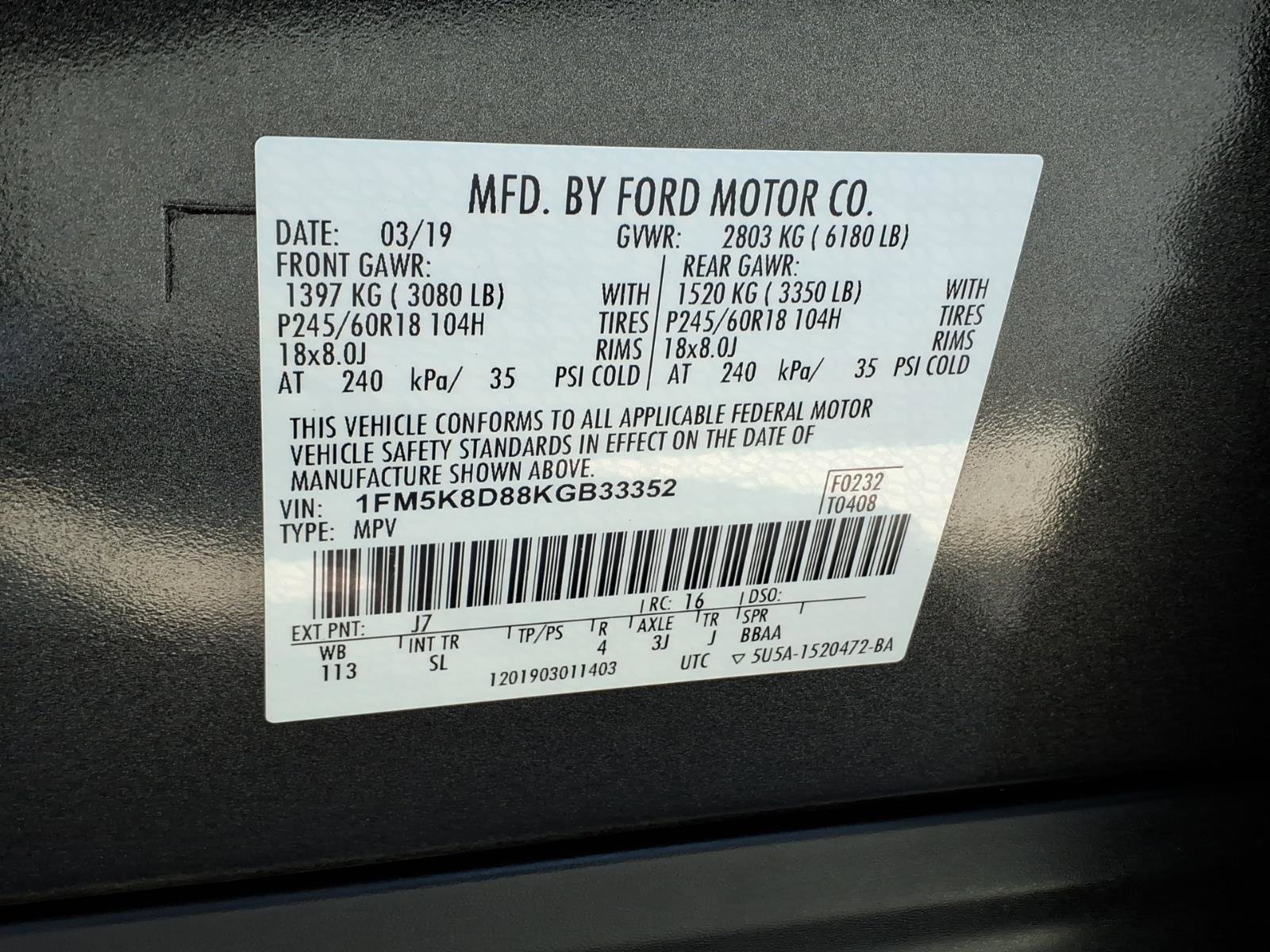 Certified 2019 Ford Explorer XLT w/ Equipment Group 202A image 30