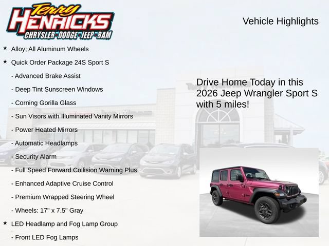 New 2026 Jeep Wrangler Unlimited Sport AWD/4WD image 4