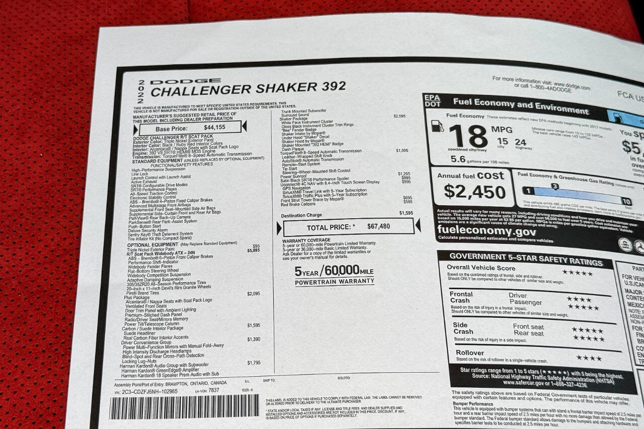 Used 2022 Dodge Challenger R/T Scat Pack image 58