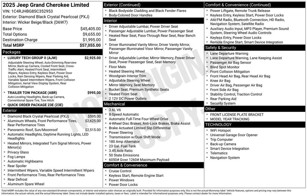 New 2025 Jeep Grand Cherokee Limited w/ Luxury Tech Group II image 2