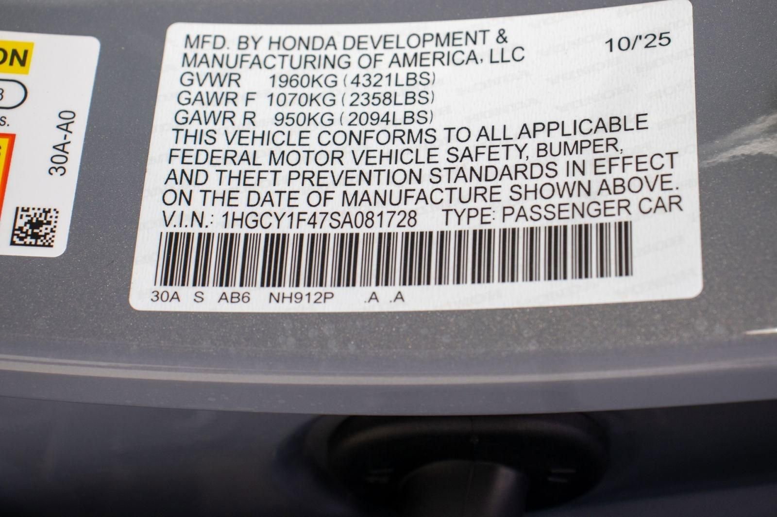 Certified 2025 Honda Accord SE image 35