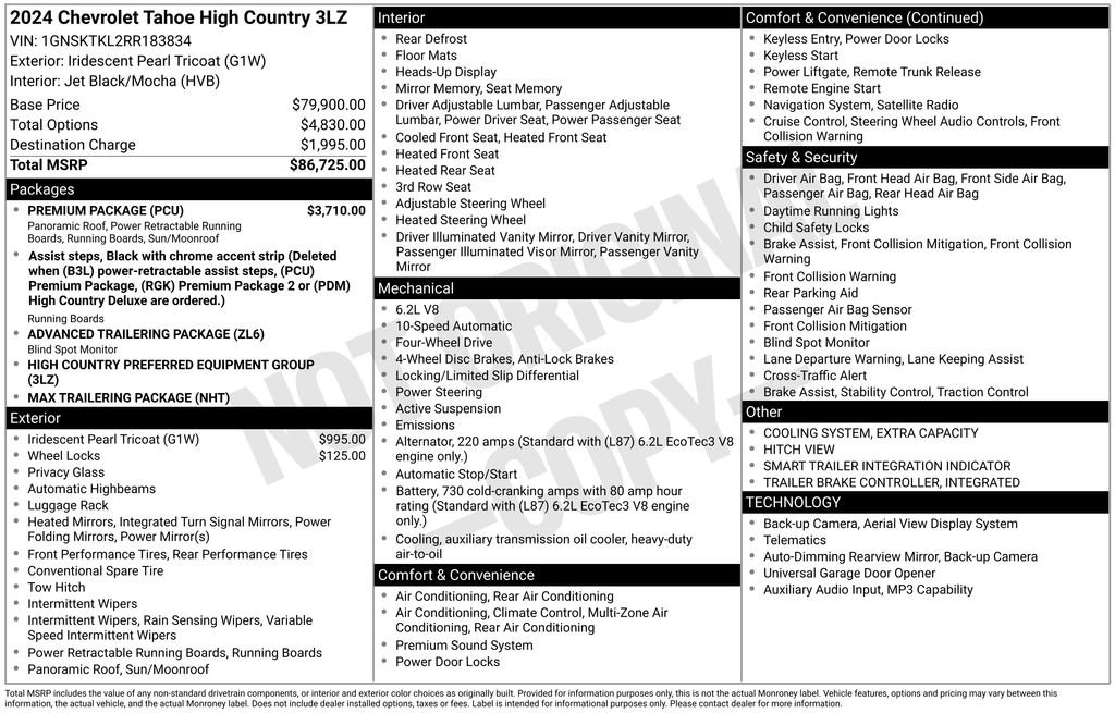 Used 2024 Chevrolet Tahoe High Country w/ Premium Package AWD/4WD image 46