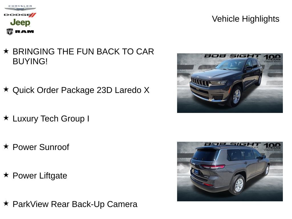 New 2025 Jeep Grand Cherokee L Laredo w/ Luxury Tech Group I image 2