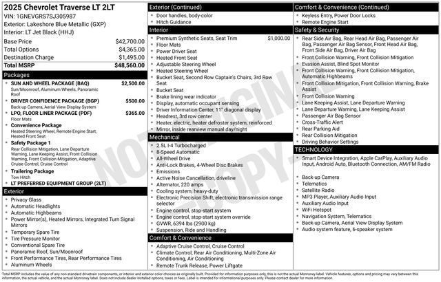 Used 2025 Chevrolet Traverse LT w/ Sun and Wheel Package AWD/4WD video 2