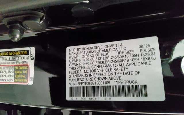 New 2026 Honda Ridgeline Black Edition image 33
