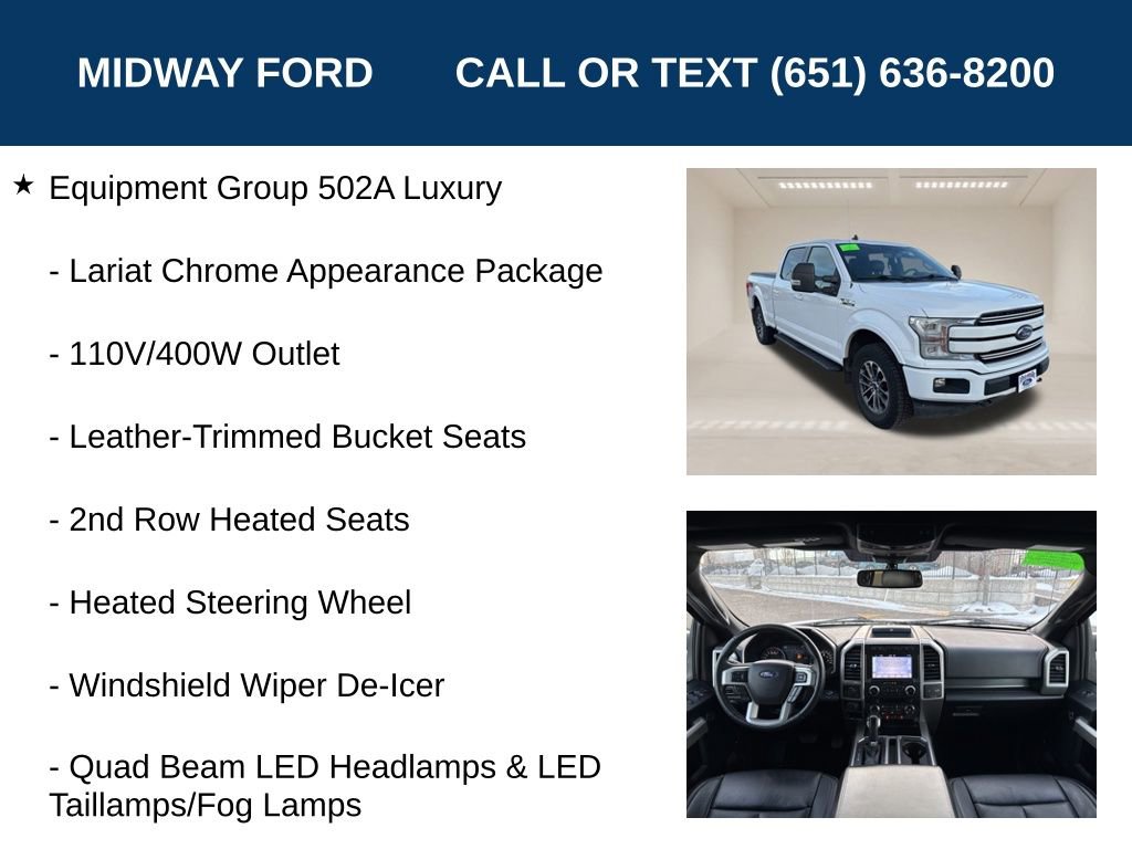 Certified 2019 Ford F150 Lariat w/ Equipment Group 502A Luxury image 12