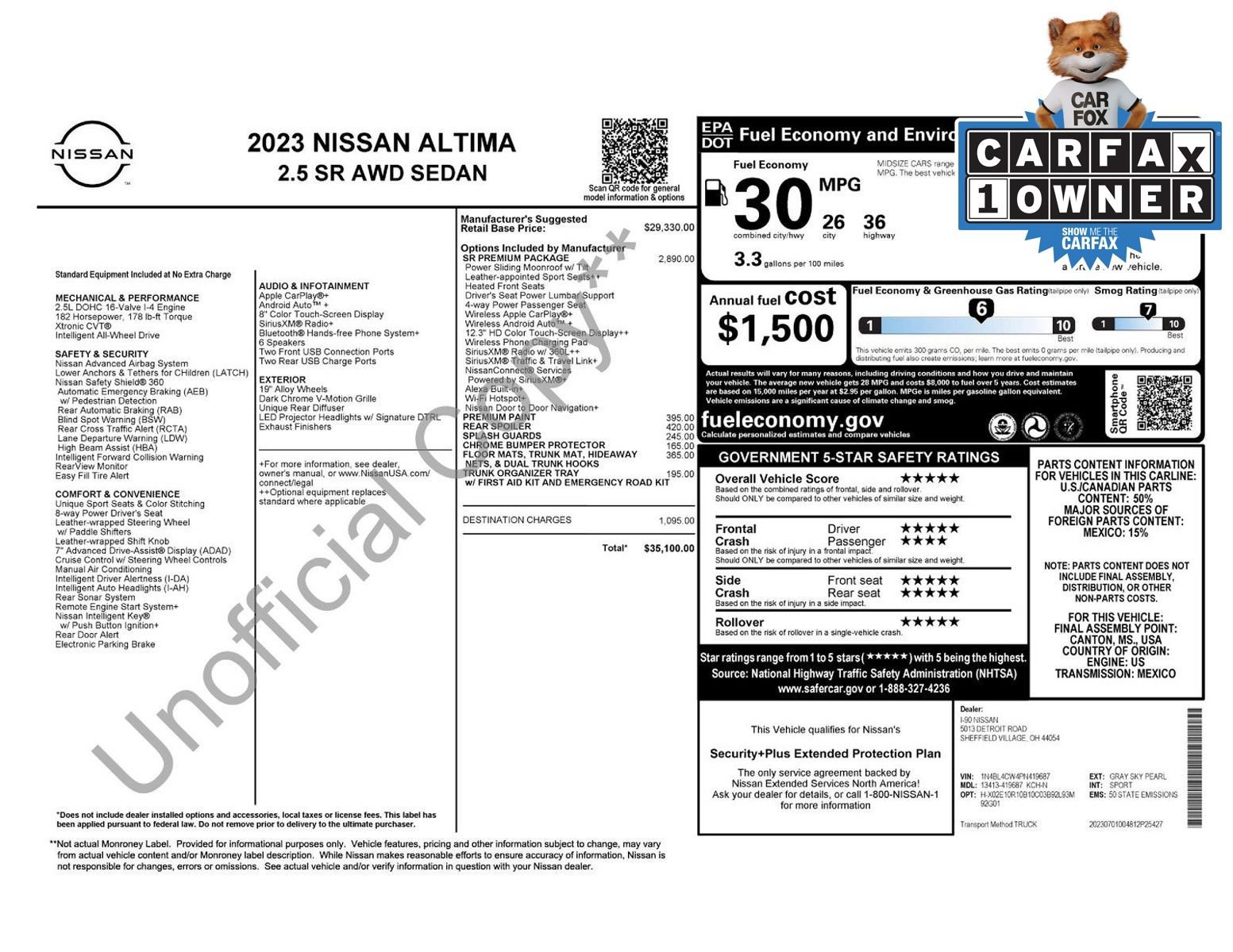 Certified 2023 Nissan Altima 2.5 SR w/ SR Premium Package AWD/4WD image 3