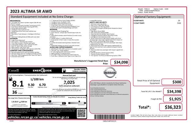 Used 2023 Nissan Altima 2.5 SR AWD/4WD image 49