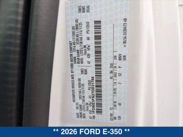 New 2026 Ford E-350 and Econoline 350 Super Duty w/ Power Equipment Group RWD image 17