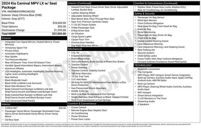 Certified 2024 Kia Carnival LX FWD image 23