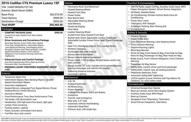 Used 2016 Cadillac CT6 Premium Luxury w/ Comfort Package image 15