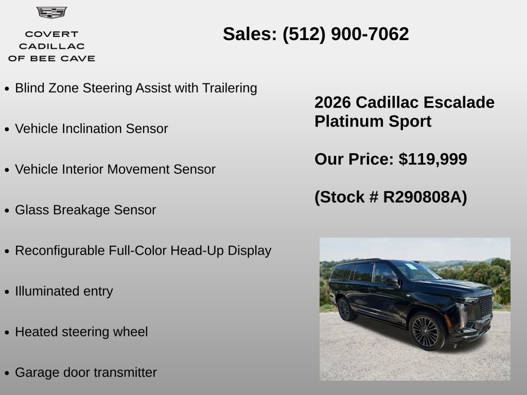 Used 2026 Cadillac Escalade Platinum Sport w/ LPO, Floor Liner Package AWD/4WD image 24