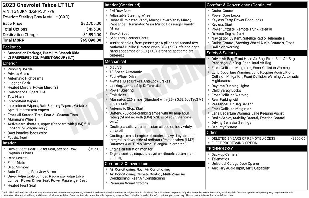 Certified 2023 Chevrolet Tahoe LT AWD/4WD image 2