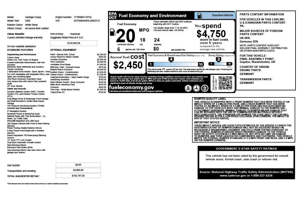 Used 2020 Aston Martin V8 Vantage Coupe image 59