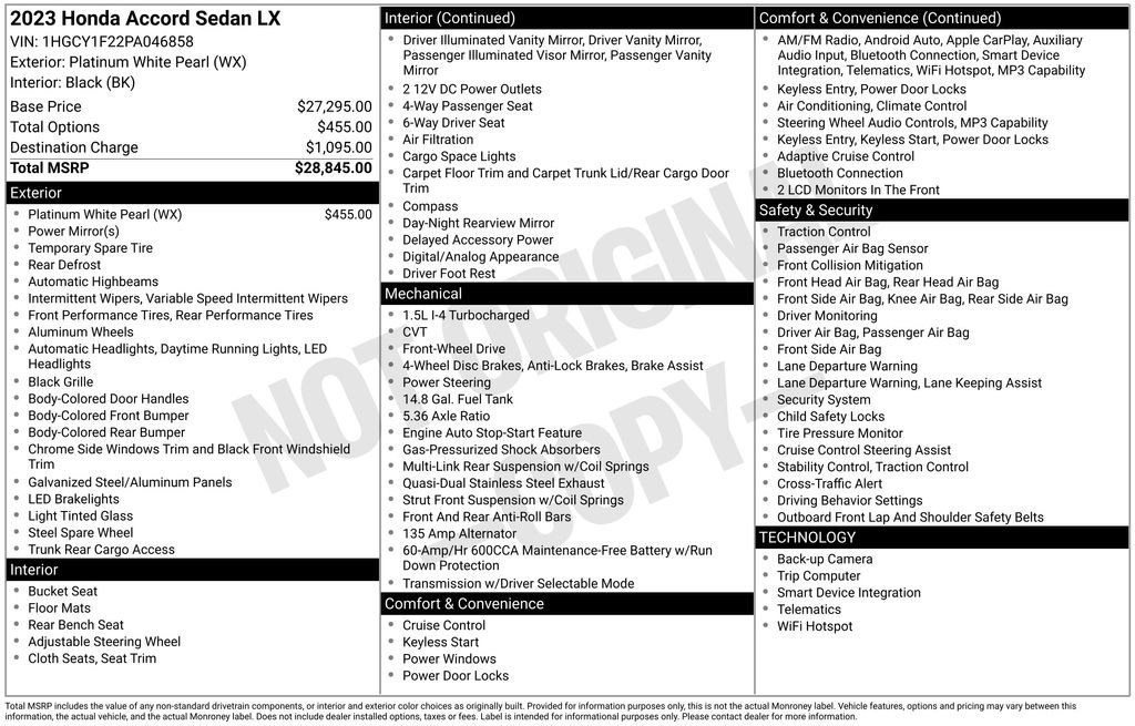 Certified 2023 Honda Accord LX image 6
