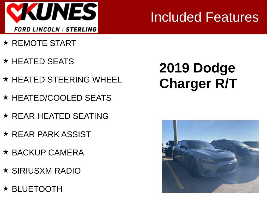 Used 2019 Dodge Charger R/T w/ Plus Group RWD image 2