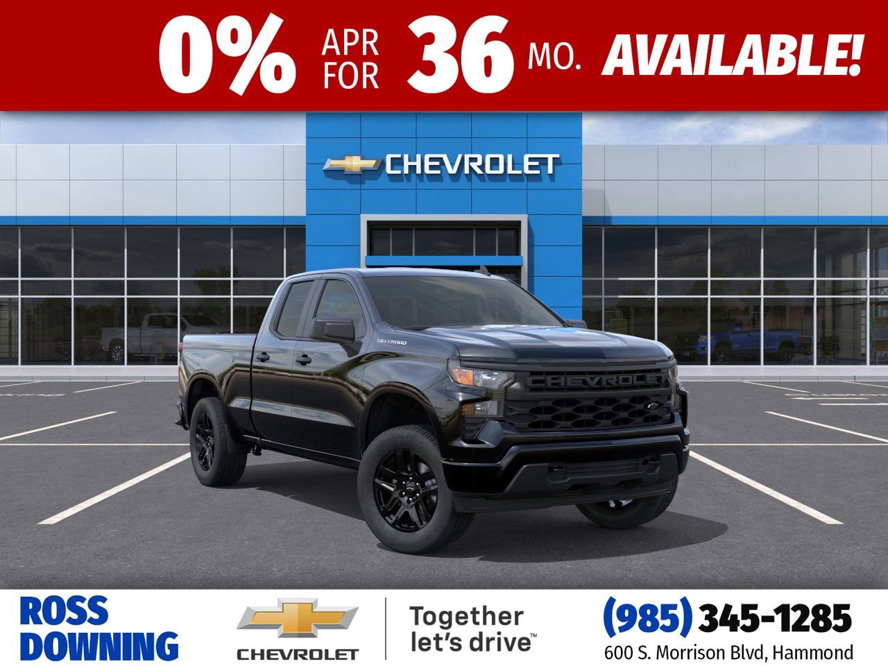 New 2026 Chevrolet Silverado 1500 Custom w/ LPO, Dark Essentials Package