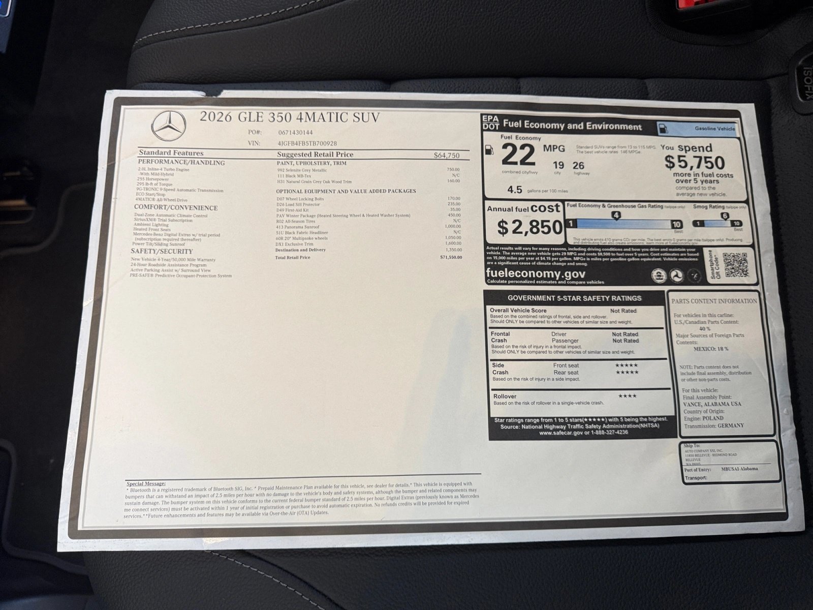 New 2026 Mercedes-Benz GLE 350 4MATIC image 19