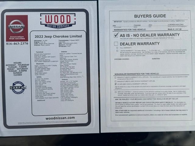 Used 2022 Jeep Cherokee Limited image 11