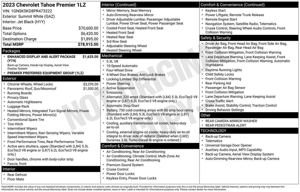 Used 2023 Chevrolet Tahoe Premier AWD/4WD image 11