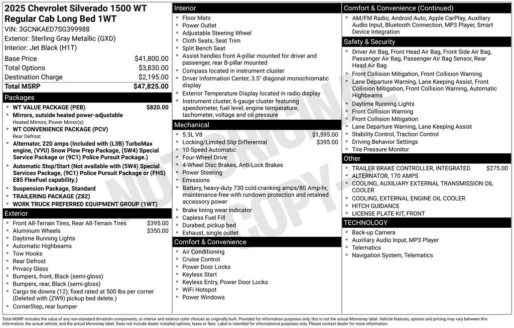 New 2025 Chevrolet Silverado 1500 W/T w/ WT Value Package image 3