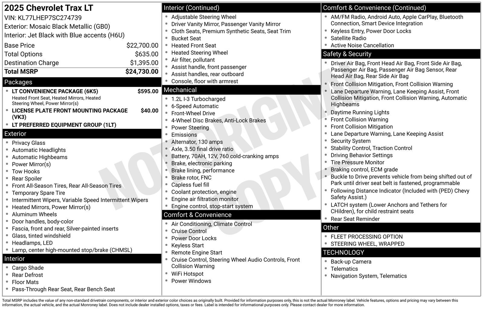 Used 2025 Chevrolet Trax LT w/ LT Convenience Package FWD image 33